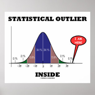 Statistical Outlier Inside (Bell Curve Humour) Poster