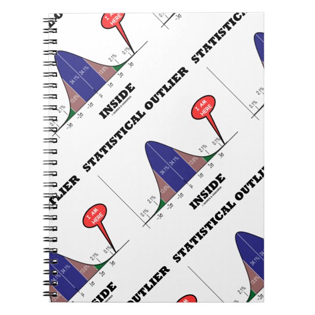 Statistical Outlier Inside Bell Curve Humour Spiral Notebook (Front)