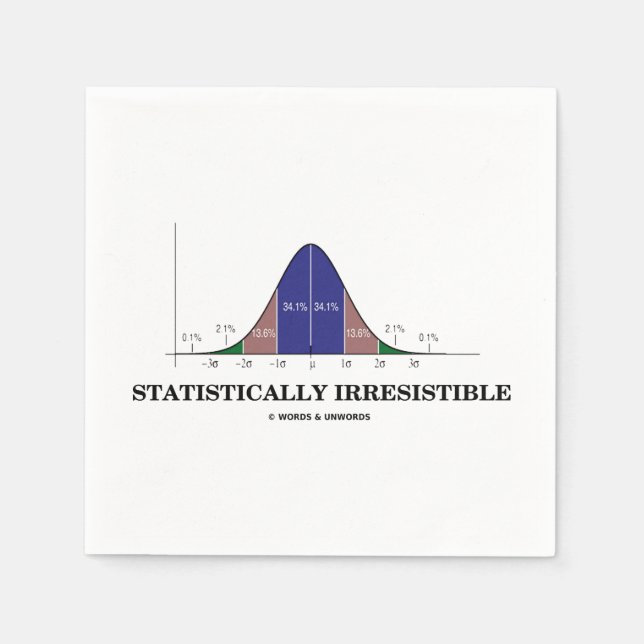 Statistically Irresistible Bell Curve Stats Humour Napkin (Front)