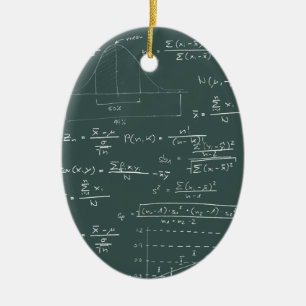 Statistics blackboard ceramic tree decoration