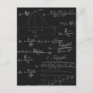 Statistics blackboard postcard