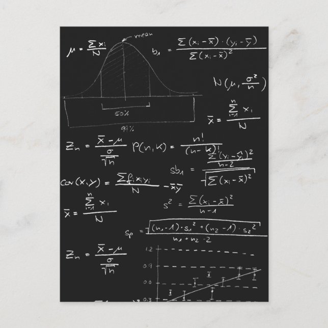 Statistics blackboard postcard (Front)