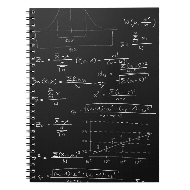 Statistics blackboard spiral notebook (Front)