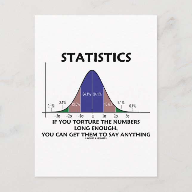 Statistics If You Torture The Numbers Long Enough Postcard (Front)