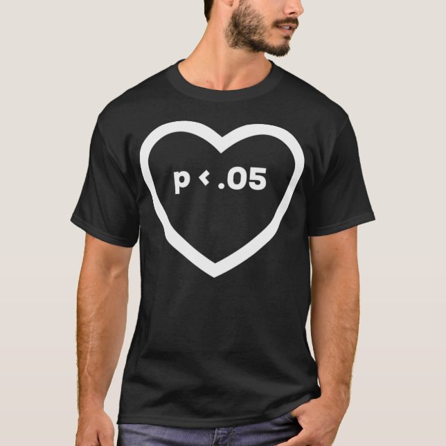Statistics P-value Heart T-Shirt (Front)