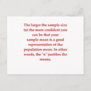 statistics postcard