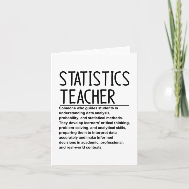 Statistics teacher card (Front)