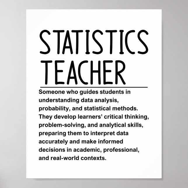 Statistics teacher poster (Front)