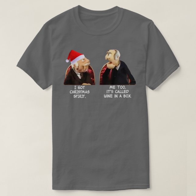 Statler And Waldorf Christmas Spirit T-Shirt (Design Front)