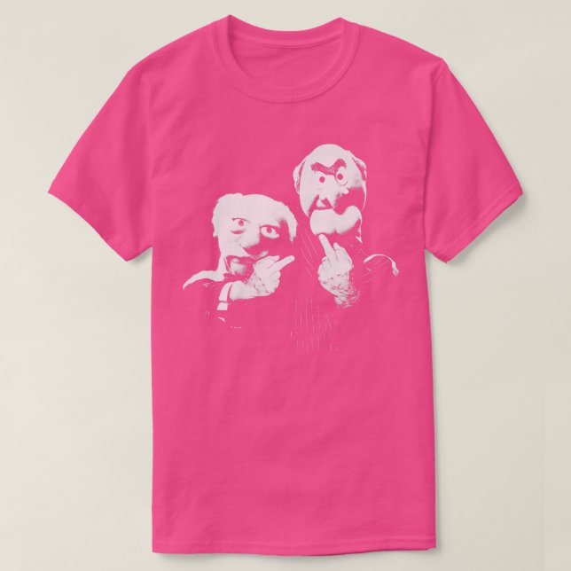 Statler and Waldorf Middle Finger T-Shirt (Design Front)