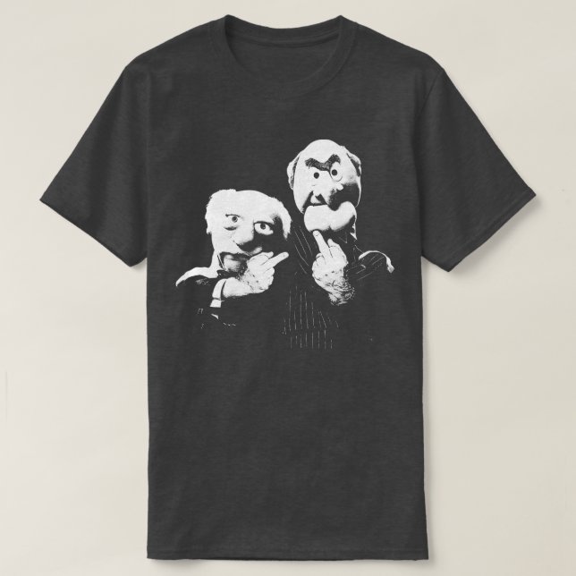 Statler and Waldorf Middle Finger T-Shirt (Design Front)