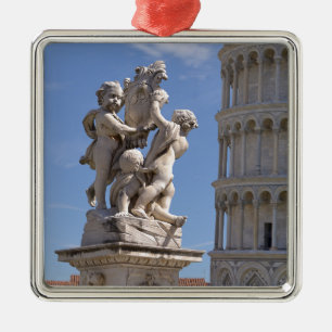 Statue and leaning Tower of Pisa Metal Tree Decoration