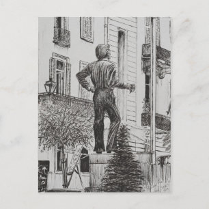 Statue at Cannet 2014 Postcard