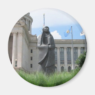 Statue At Oklahoma State Capital Magnet
