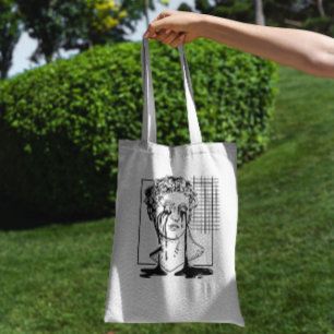 Statue Head Crying Tote Bag
