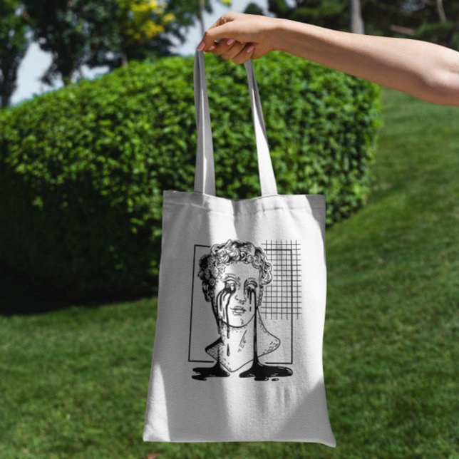 Statue Head Crying Tote Bag (Creator Uploaded)