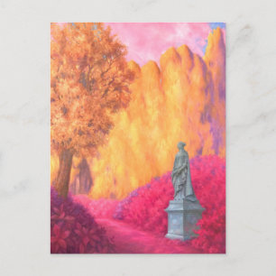 "Statue in a Garden." Postcard