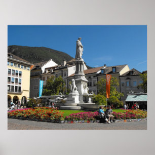 Statue in Bolzano Italy Poster