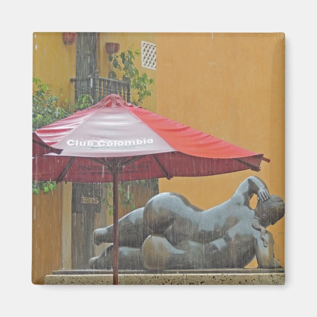 Statue in the Rain in Colombia Magnet (Front)