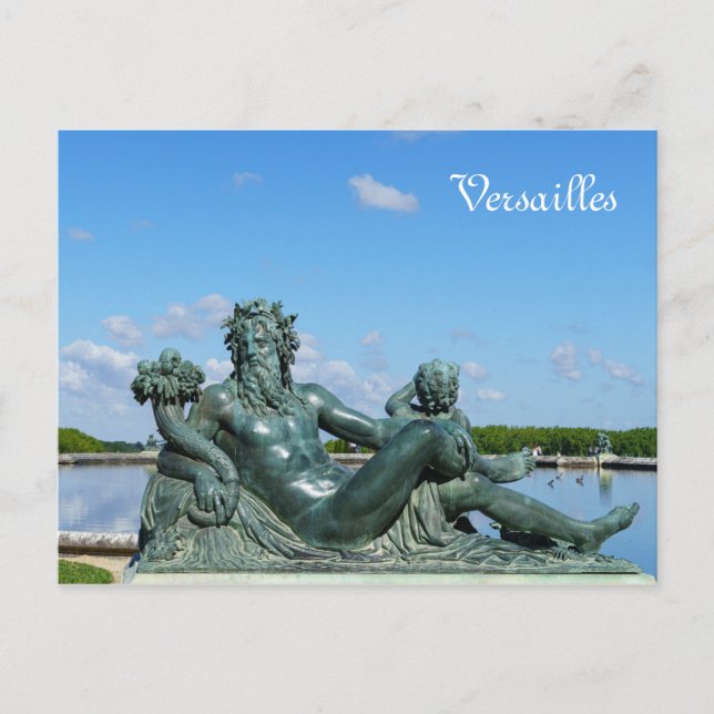 Statue La Loire in the garden of Versailles castle Postcard (Front)