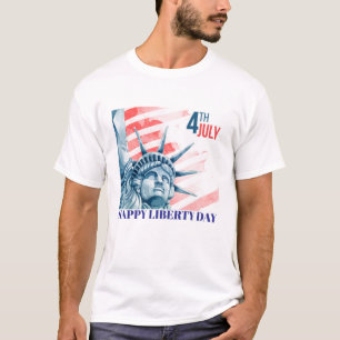 Statue Liberty Fourth July Custom Mens T-Shirt