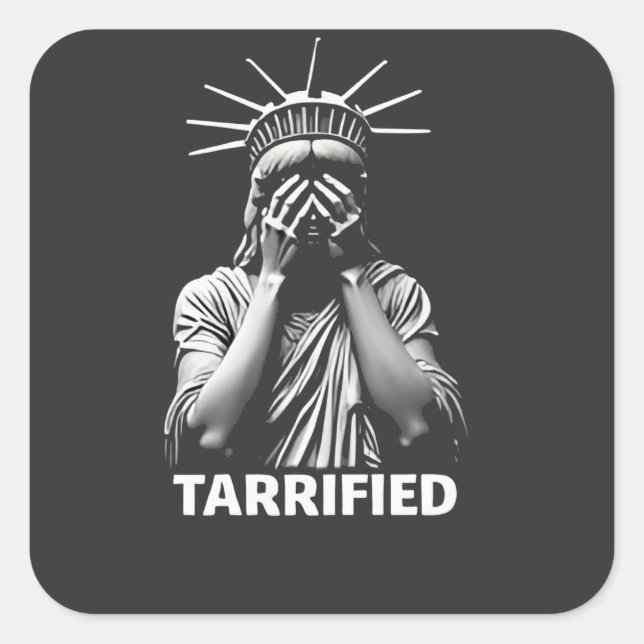 Statue Liberty New York America Tarrified  Square Sticker (Front)