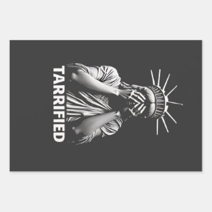 Statue Liberty New York America Tarrified Wrapping Paper Sheet