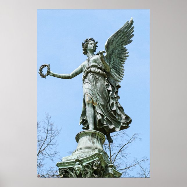 Statue od Angel in Charlottenburg Palace Garden Poster (Front)