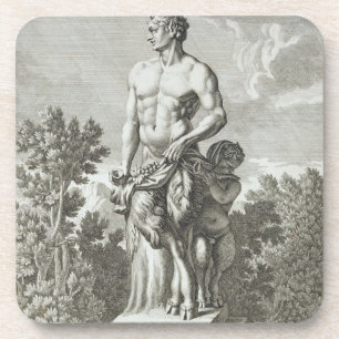 Statue of a Satyr at Versailles, 1675, from 'Vues Coaster
