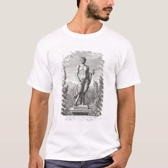 Statue of a Satyr holding a bunch of grapes, Versa T-Shirt (Front)