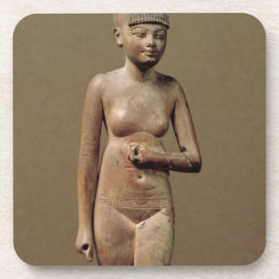 Statue of a young servant girl (wood) coaster