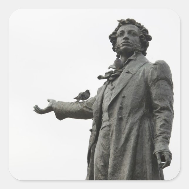 Statue of Alexander Pushkin, Saint Petersburg Square Sticker (Front)
