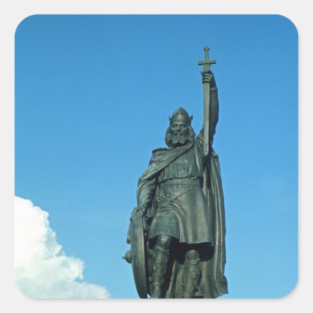 Statue of Alfred the Great Square Sticker (Front)
