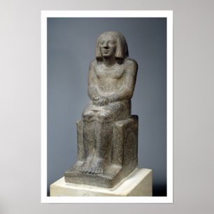 Statue of Ankh, Priest of Horus, Early Dynastic Pe Poster