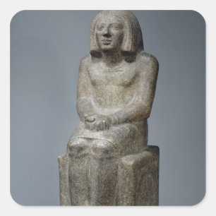 Statue of Ankh, Priest of Horus, Early Dynastic Pe Square Sticker