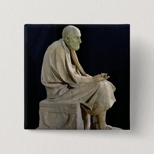 Statue of Chrysippus  the Greek philosopher 15 Cm Square Badge (Front)