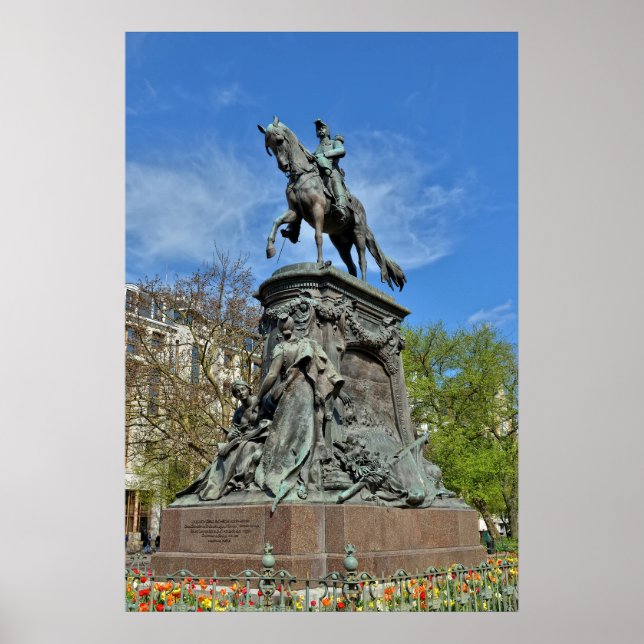 Statue of general Faidherbe, Lille, France Poster (Front)