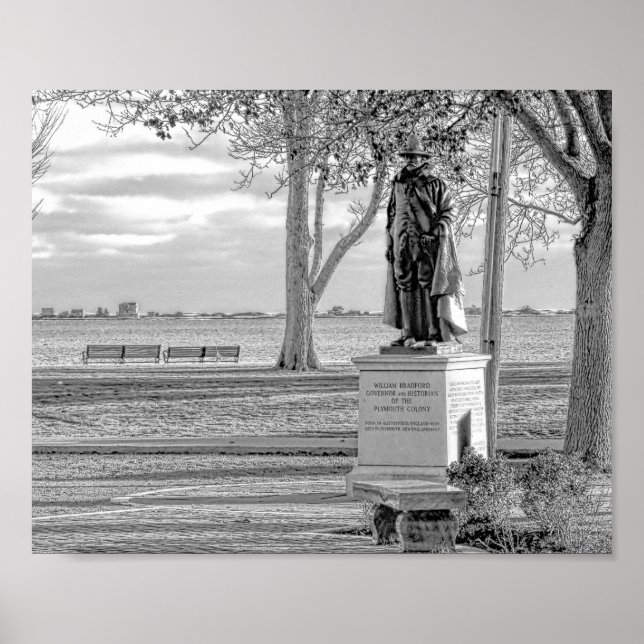 Statue of Gov. William Bradford - print (Front)