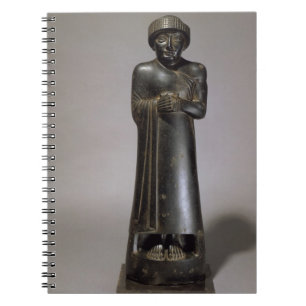 Statue of Gudea, Prince of Lagash, Neo-Sumerian, f Spiral Notebook