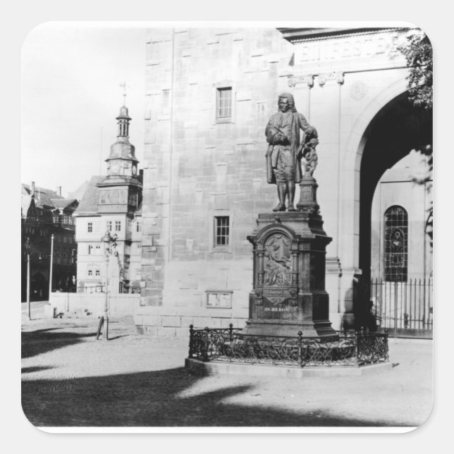 Statue of Johann Sebastian Bach Square Sticker (Front)