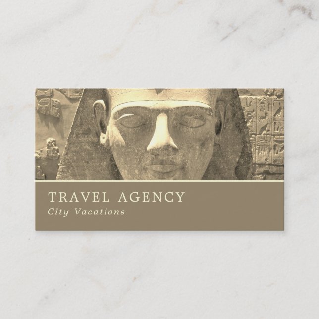 Statue Of King Ramses II, Travel Agent  Business Card (Front)