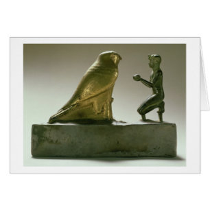 Statue of King Taharqa worshipping the falcon-god