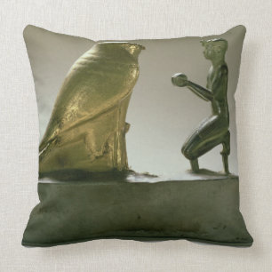 Statue of King Taharqa worshipping the falcon-god Cushion