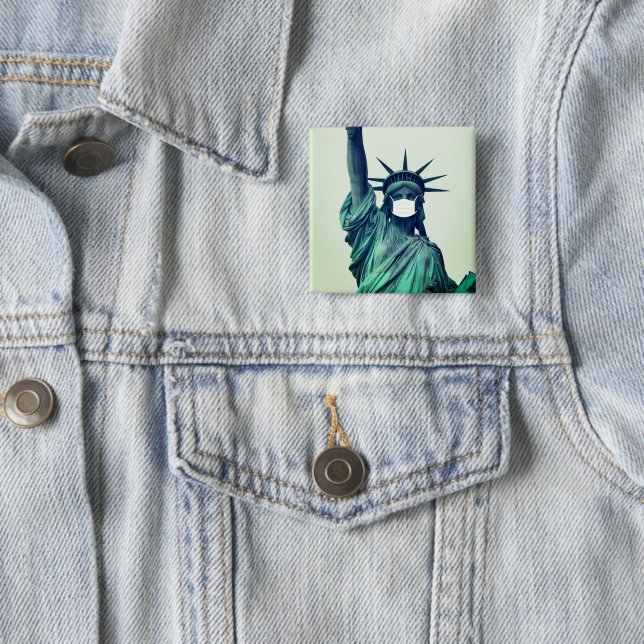 Statue of Liberty 15 Cm Square Badge (In Situ)