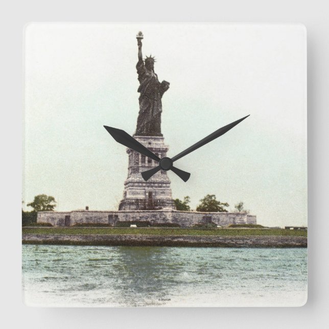 Statue Of Liberty, 1900 Square Wall Clock (Front)