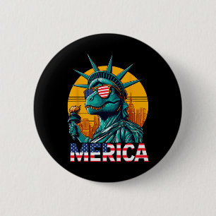Statue Of Liberty 4th Of July Trex Boys American F 6 Cm Round Badge