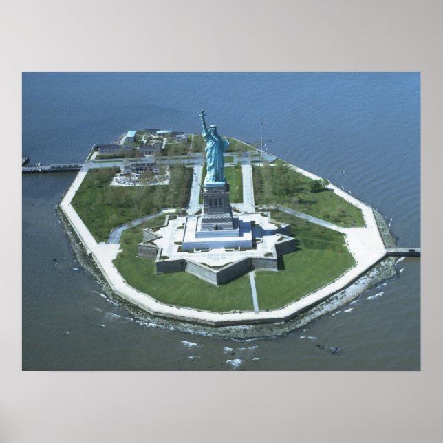 Statue of Liberty Aerial Photograph Poster (Front)