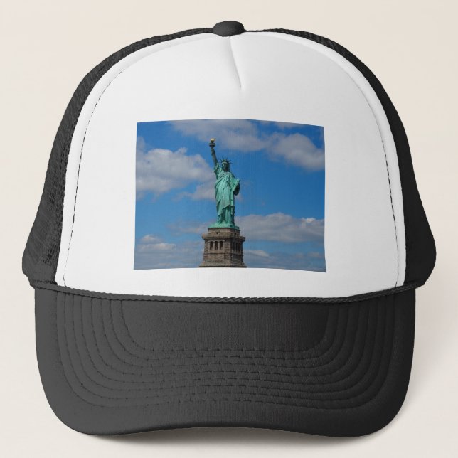 Statue of Liberty against a blue sky Trucker Hat (Front)