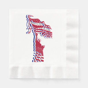 Statue of Liberty American Flag and Your Text Napkin