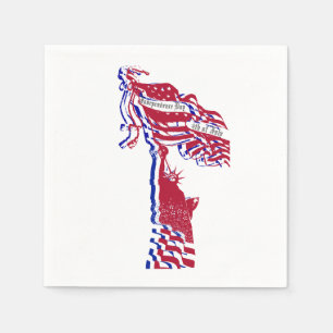 Statue of Liberty American Flag and Your Text Napkin